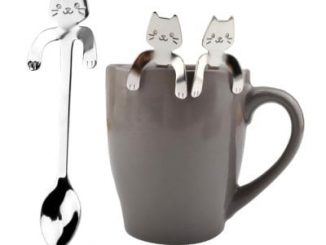 Creative Stainless Steel Cartoon Cat Hang Handle Spoon 1pc