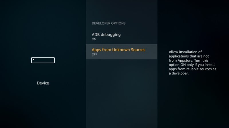 enable unknown sources firestick