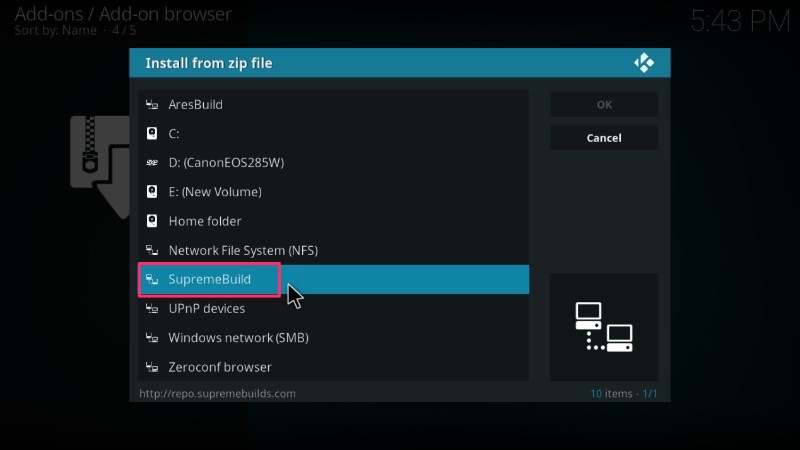 how to install supreme builds wizard on kodi