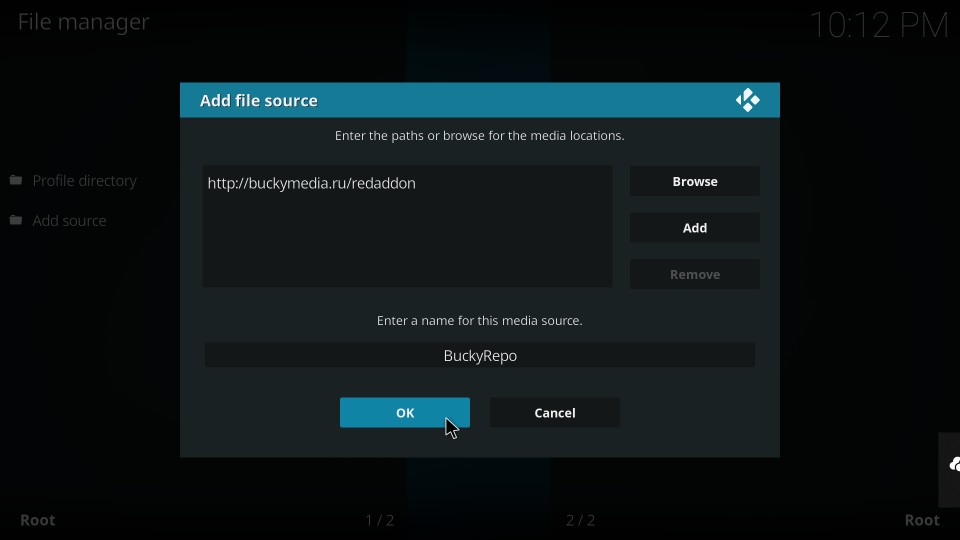 how to add buck media repo on kodi