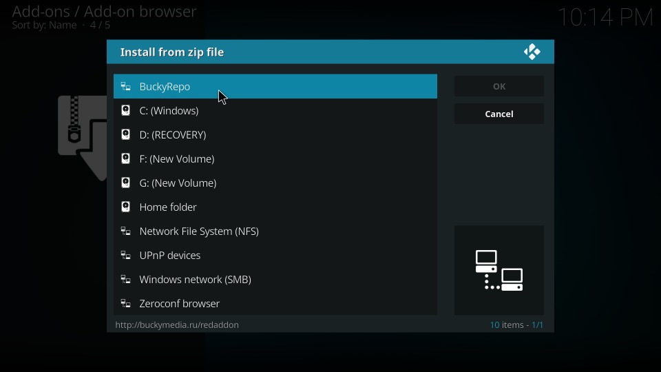 how to install redemption on kodi