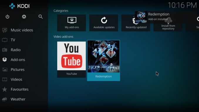 How to Install Redemption Kodi Addon on Kodi 17.6