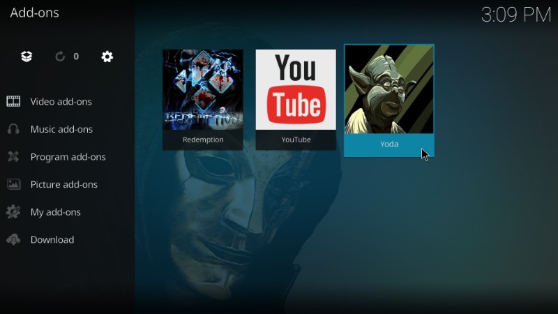 how to use yoda kodi addon