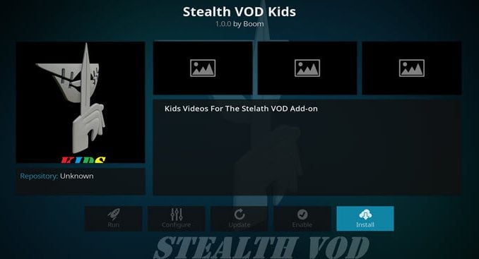 Stealth VOD Kids Addon Guide