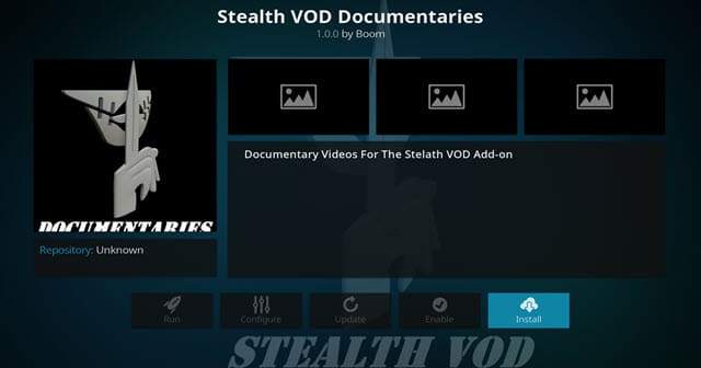 Stealth VOD Documentaries Addon Guide