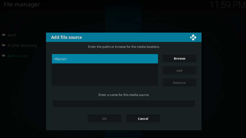 click none kodi