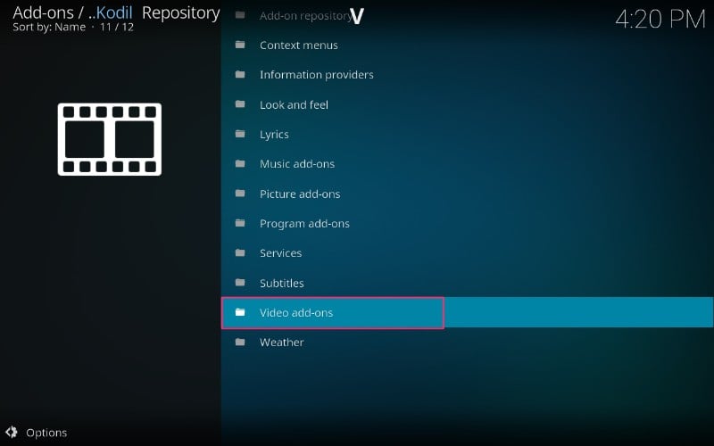 open video addons kodil repo