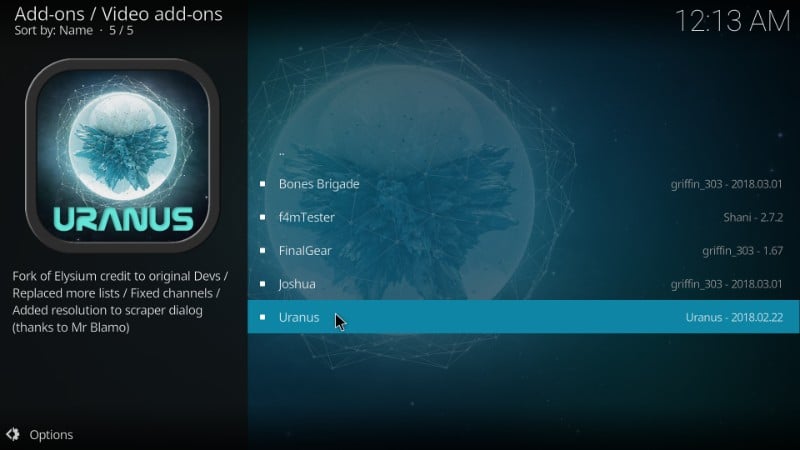 uranus kodi addon