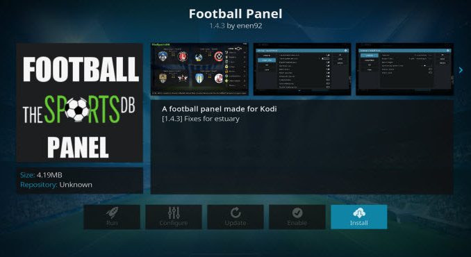 Football Panel Addon Guide - Kodi Reviews