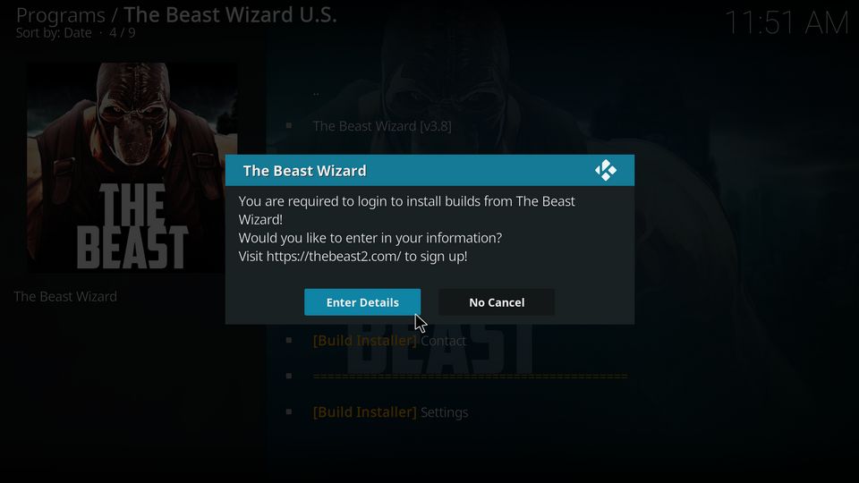 how to install the beast on kodi