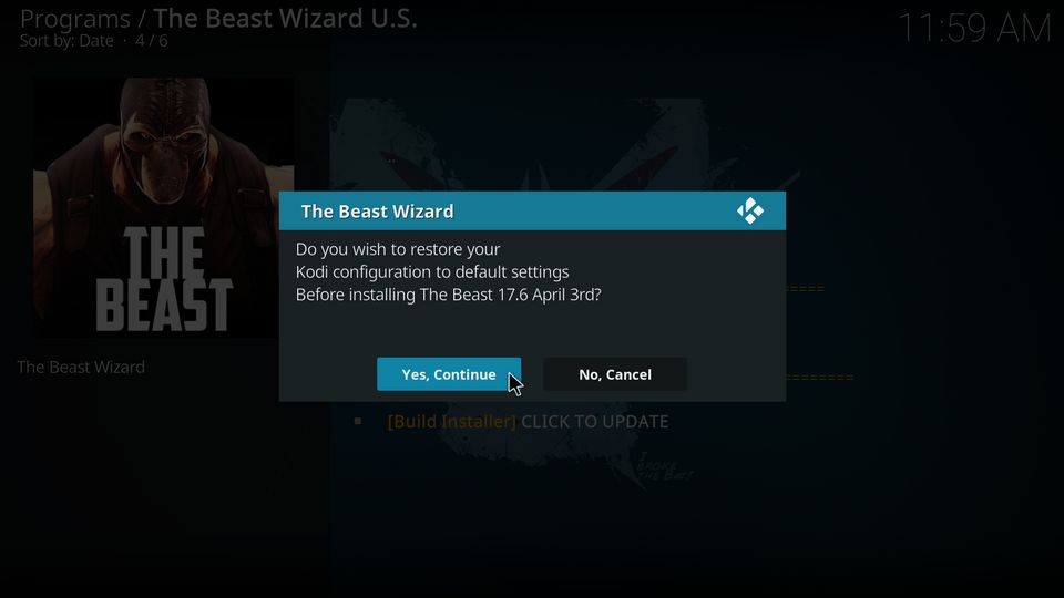 the beast kodi installation 