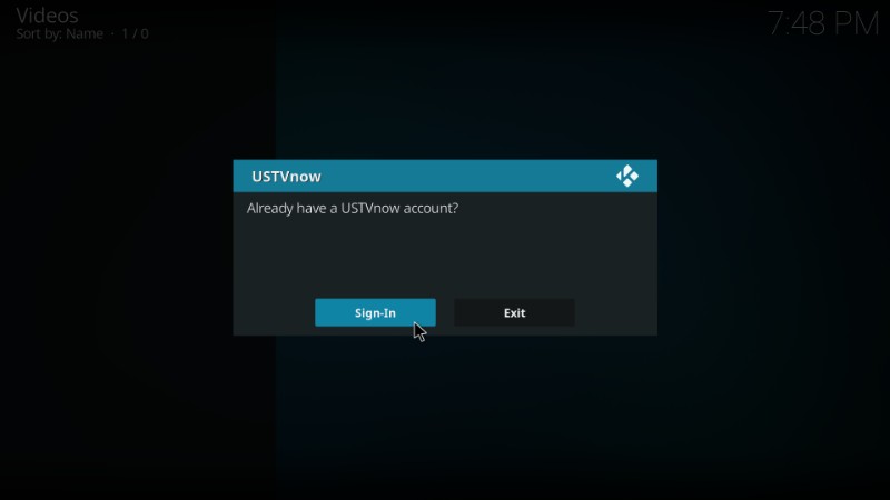 sign in to ustvnow on kodi