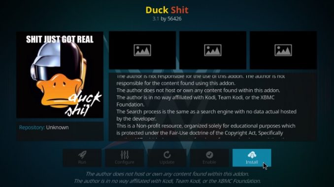 How to Install Duck Shit Kodi Addon