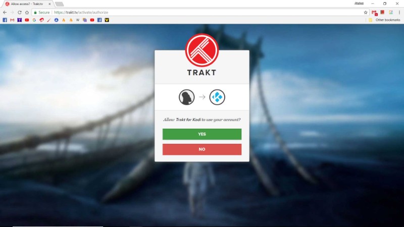 trakt activation for kodi