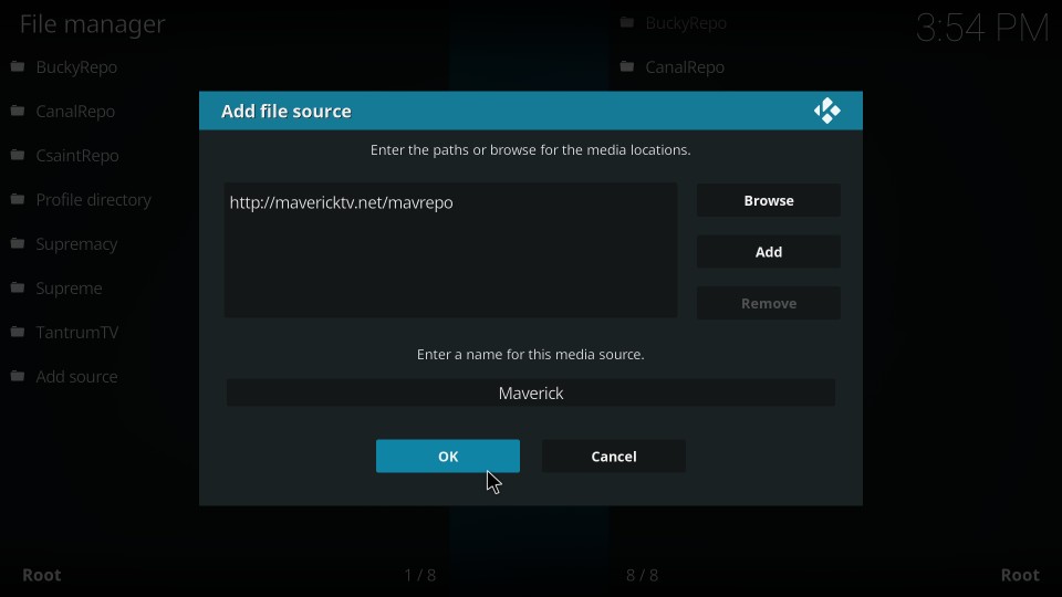 kodi copy and paste addon source URL