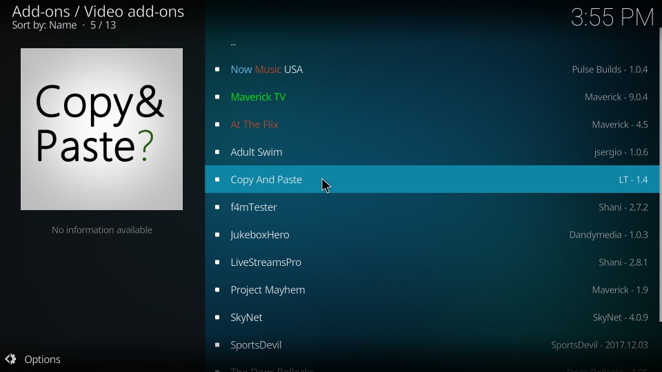 how to add copy and paste kodi addon