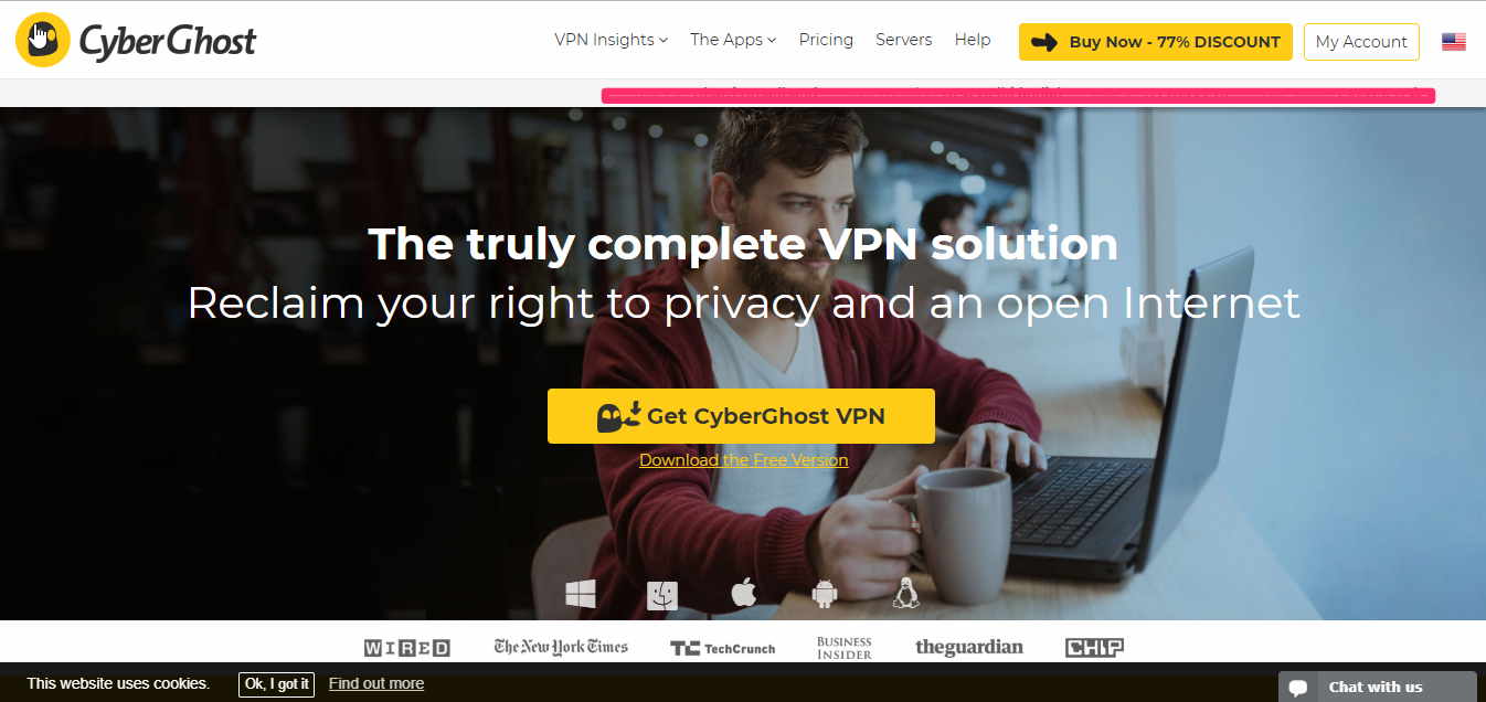 CyberGhost VPN homepage