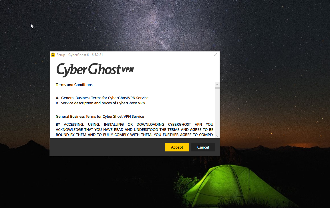 CyberGhost VPN Install 1