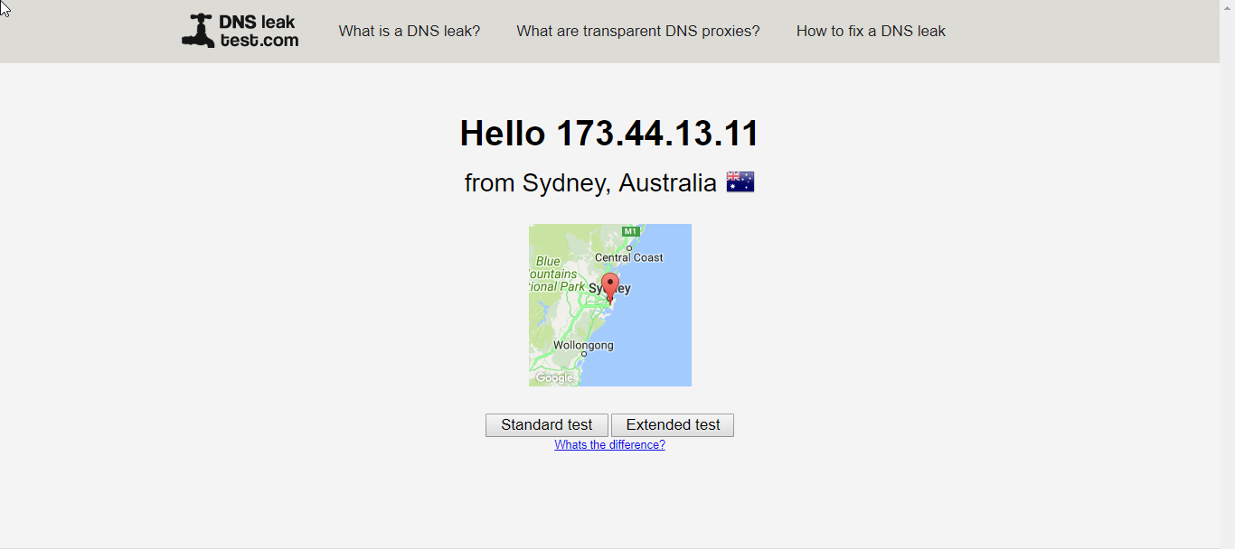 CyberGhost VPN DNS leak test