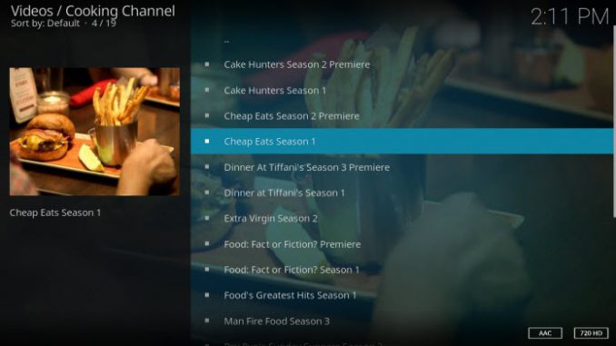 Cooking Channel Addon Guide - Kodi Reviews