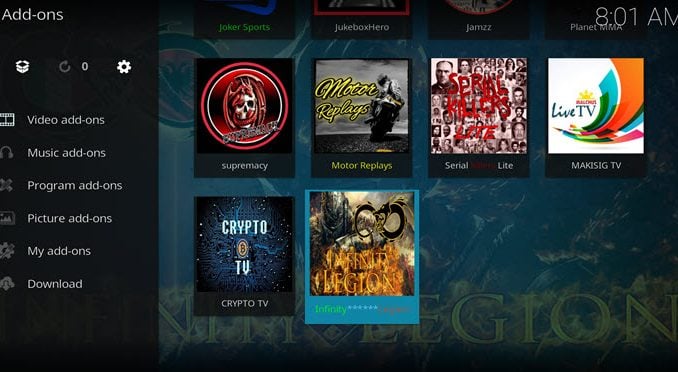 Infinity Legion Addon Guide - Kodi Reviews