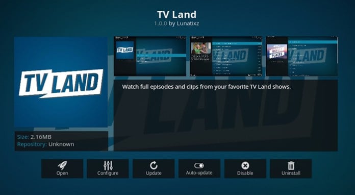 TV Land Kodi Addon