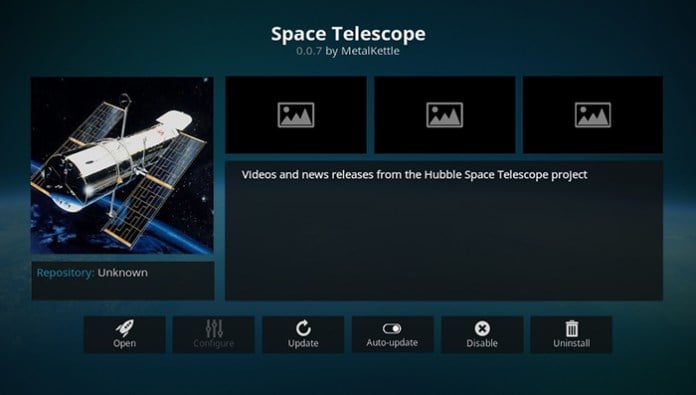 Space Telescope Kodi Addon