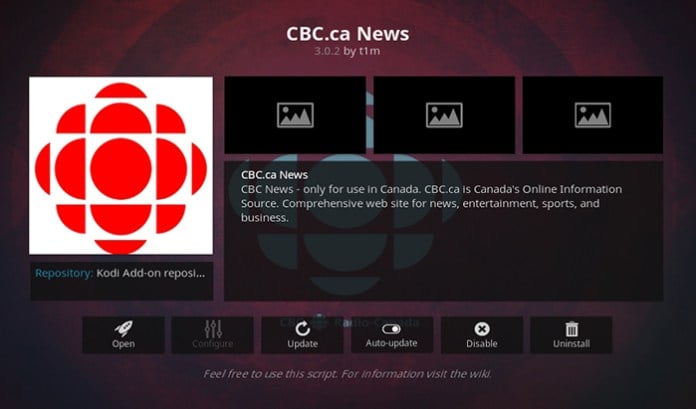 CBC News Kodi Addon