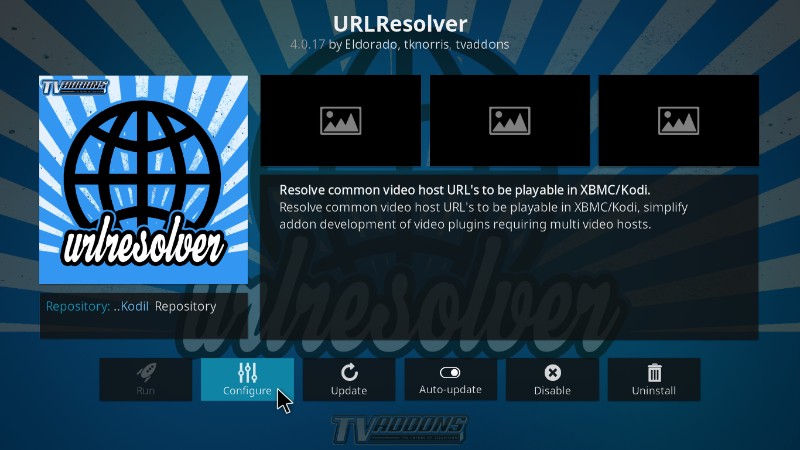 configure kodi url resolver