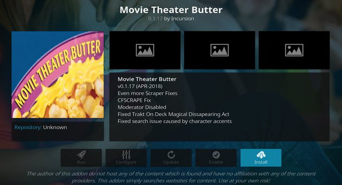 Movie Theater Butter Addon Guide
