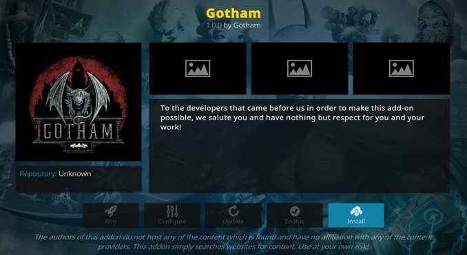 Gotham Addon Guide - Kodi Reviews