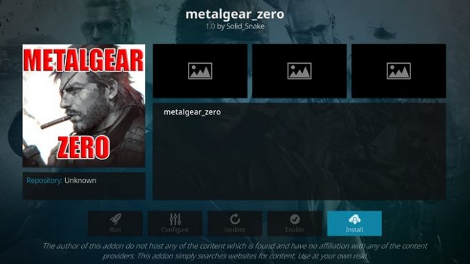 MetalGear Zero Addon Guide - Kodi Reviews