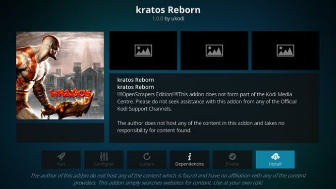 Kratos Reborn Addon Guide - Kodi Reviews