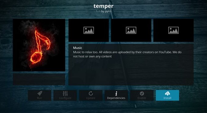 Temper Music Addon Guide - Kodi Reviews