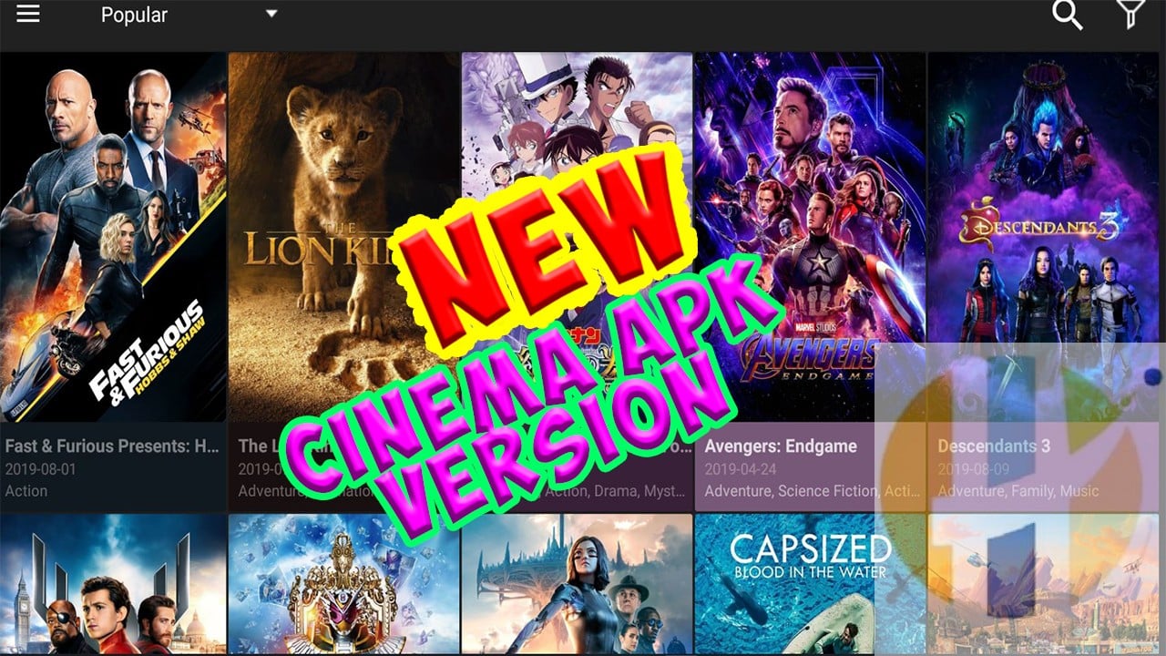 Cinema APK gets a new update v2.0.8 Update works for Android Firestick