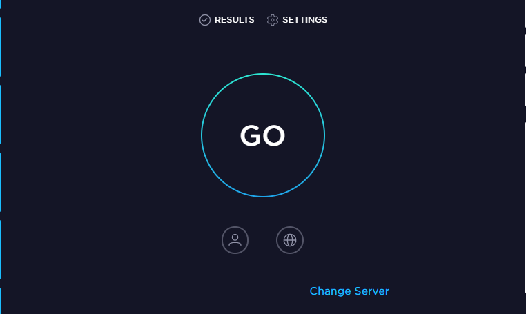 Speed Test - Go button