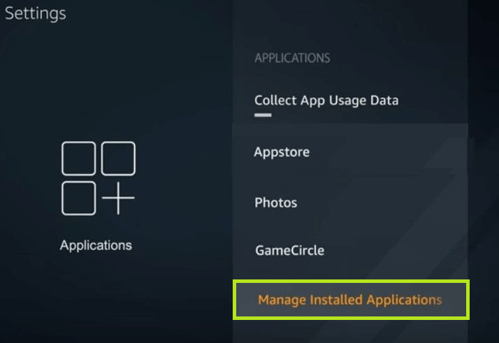 Manage Installed Applications under the Applications menu.