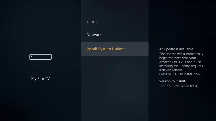 Click Install System Update 