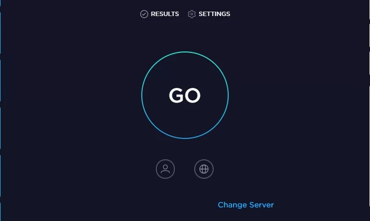 Speed Test - Go button